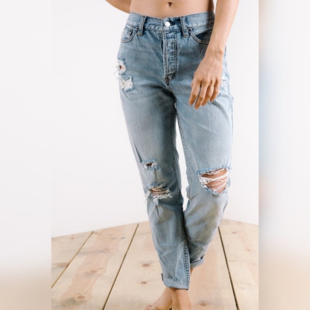 FREE PEOPLE LACEY HI-RISE RAW ANKLE STRETCH JEAN